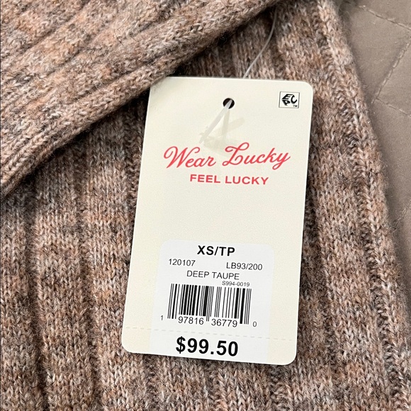 Lucky Brand Women's Ribbed Knit Hooded Sweater in Deep Taupe/NWT/XS - Picture 13 of 15